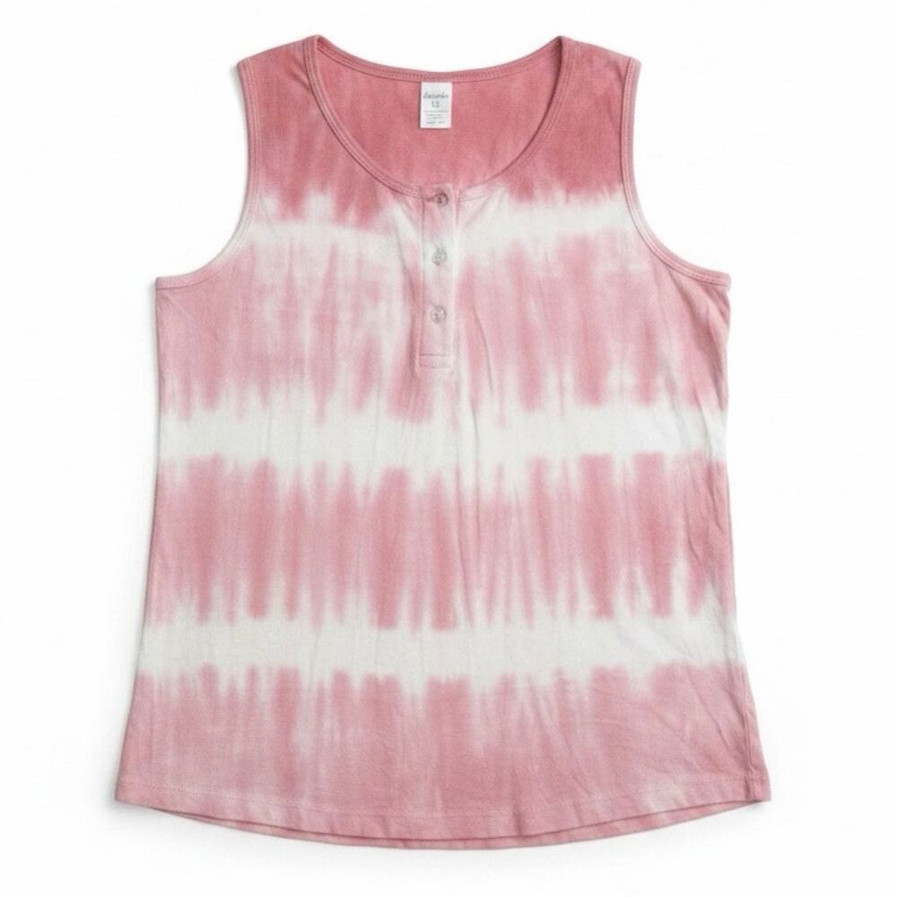 Dreamsicle Sz S multi pink tie-dye three button tank top | NWT